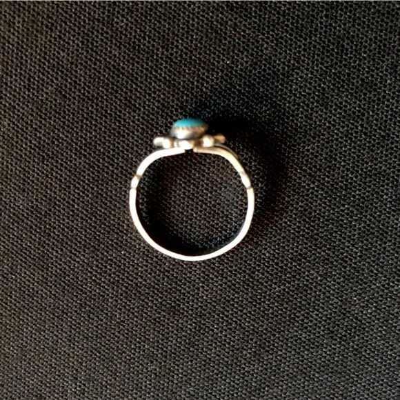 Sterling silver signed turquoise ring navajo western - Picture 7 of 9